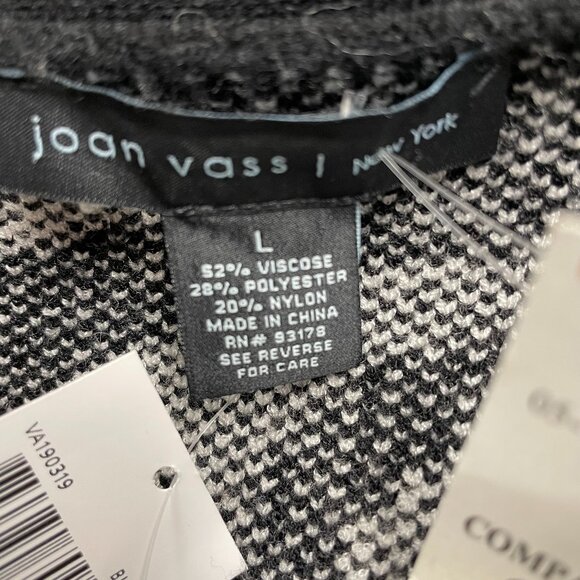 NWT Joan Vass Black Print Open Cardigan Size Large - Picture 5 of 5